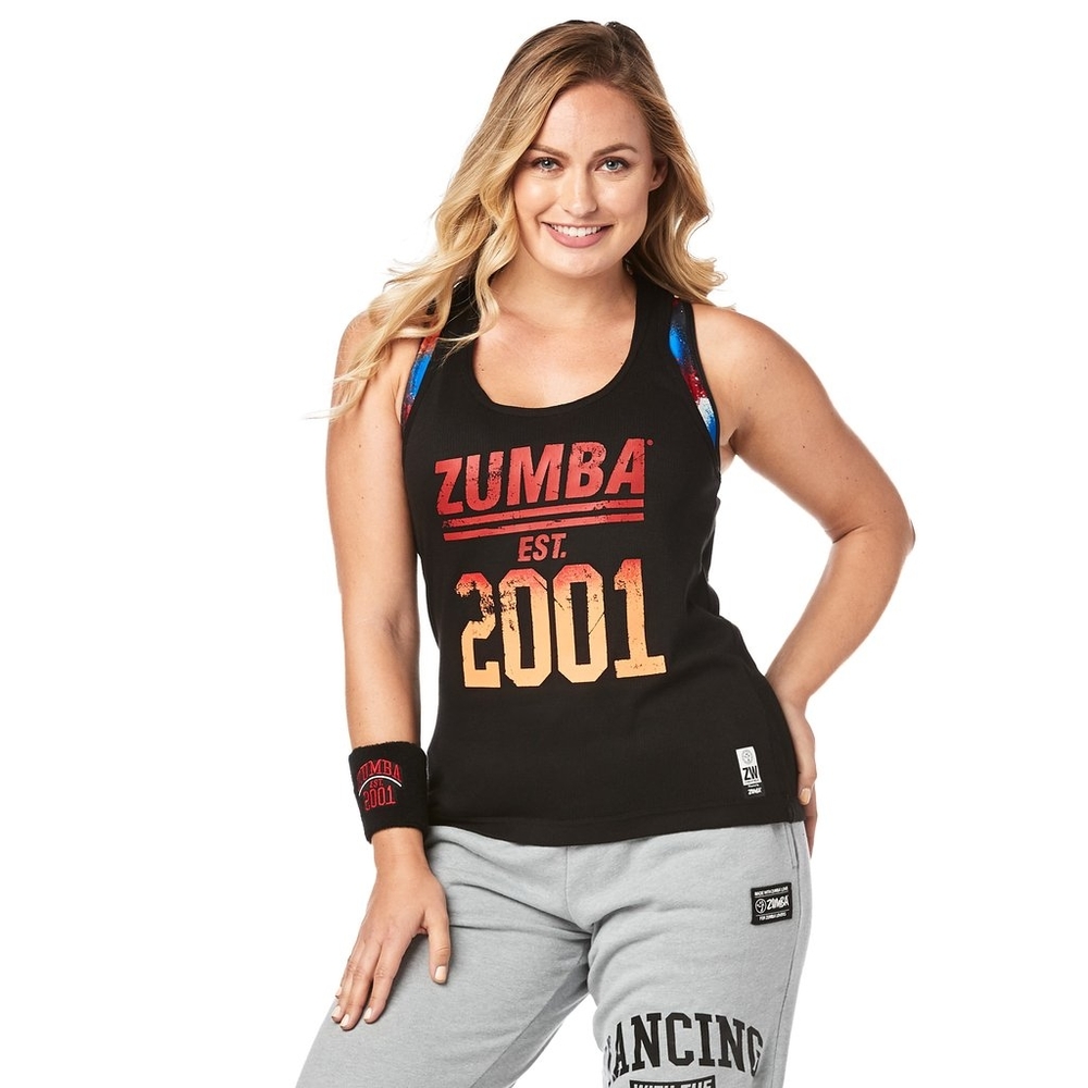 Zumba Tank Top Womens Xs Ribbed Shirt Workout Dance